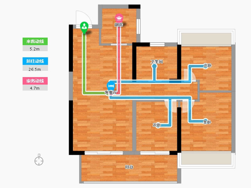 安徽省-阜阳市-成美·铂悦府-81.99-户型库-动静线