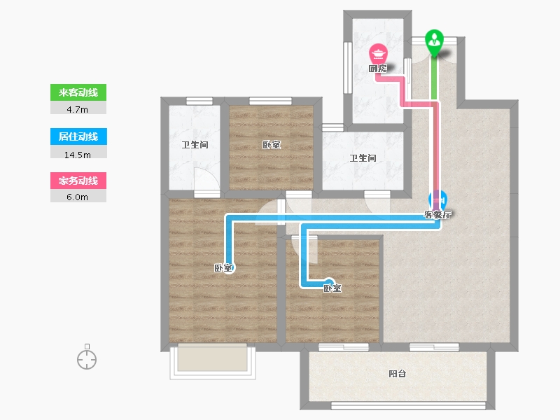 山东省-泰安市-新泰吾悦华府-94.53-户型库-动静线