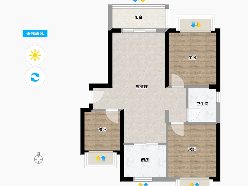 福建省-厦门市-阳塘安居小区-78.00-户型库-采光通风