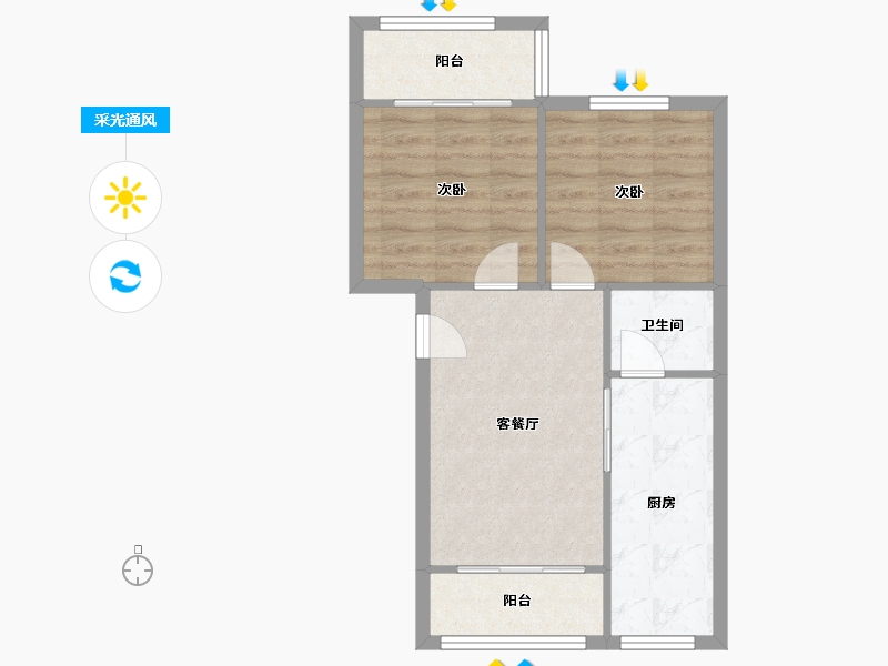 四川省-成都市-建华南巷7号院-54.00-户型库-采光通风