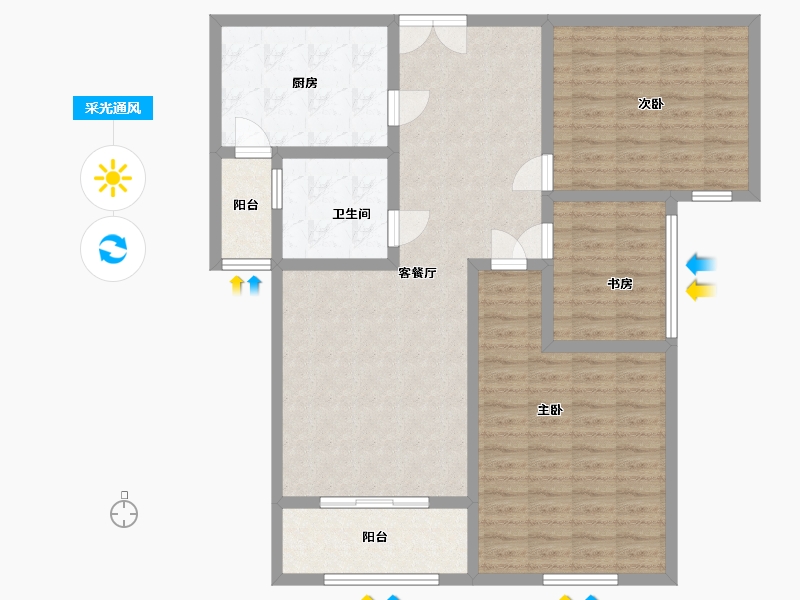 江苏省-宿迁市-金鹰国际花园-107.00-户型库-采光通风