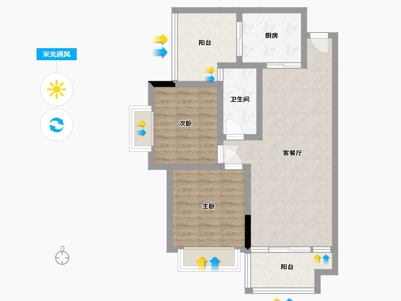 湖南省-湘潭市-天易华府-70.00-户型库-采光通风