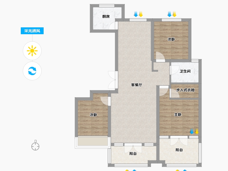 山东省-枣庄市-供销兰园-90.00-户型库-采光通风