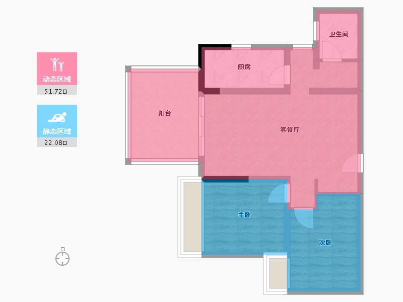 四川省-绵阳市-观澜上境-60.00-户型库-动静分区