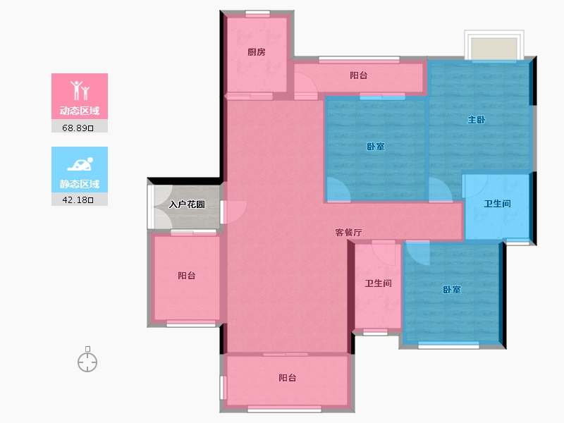 湖南省-郴州市-皇庭凤凰城-106.00-户型库-动静分区