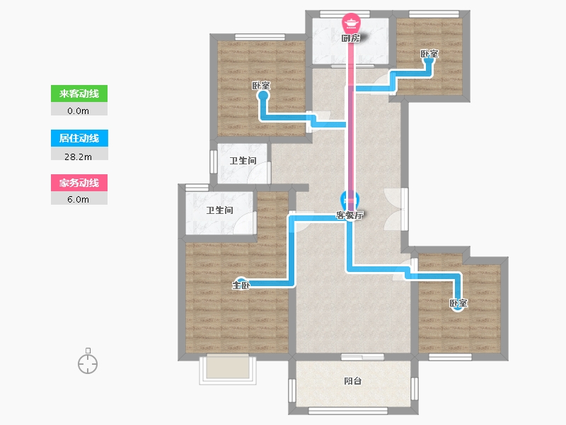 河南省-濮阳市-中园  学府壹号苑-104.00-户型库-动静线