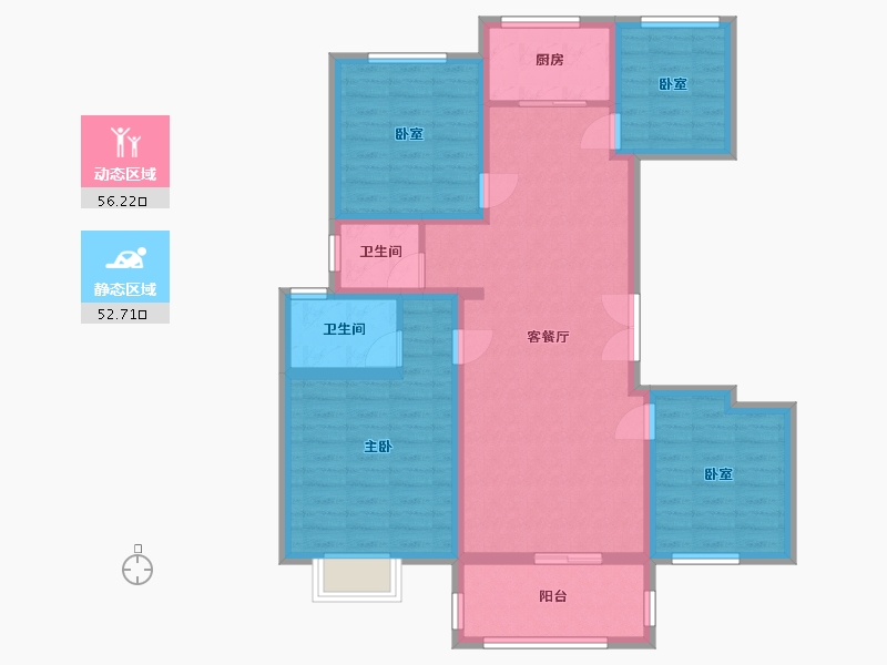 河南省-濮阳市-中园  学府壹号苑-104.00-户型库-动静分区