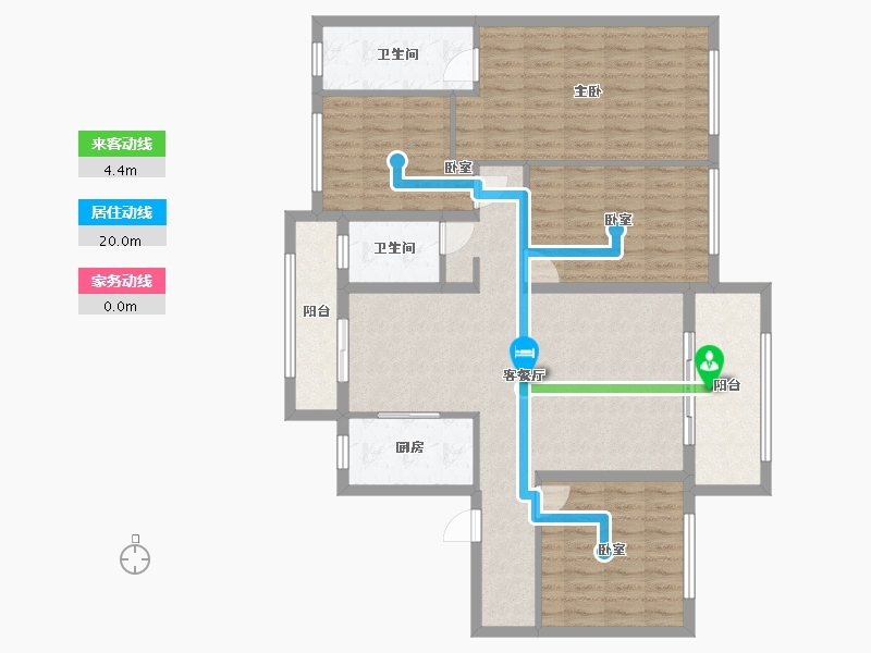 湖南省-郴州市-永兴碧桂园-118.00-户型库-动静线