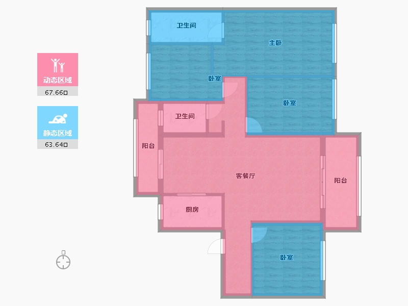 湖南省-郴州市-永兴碧桂园-118.00-户型库-动静分区