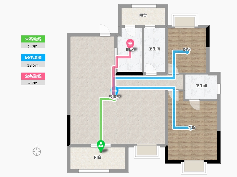 湖北省-恩施土家族苗族自治州-广银海棠湾-105.00-户型库-动静线