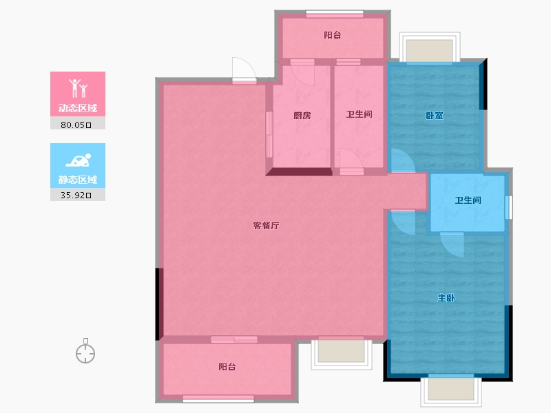 湖北省-恩施土家族苗族自治州-广银海棠湾-105.00-户型库-动静分区