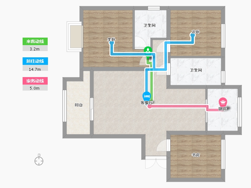 陕西省-宝鸡市-高新首府-86.00-户型库-动静线