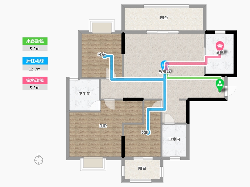 广东省-汕头市-湾璟名筑-110.18-户型库-动静线