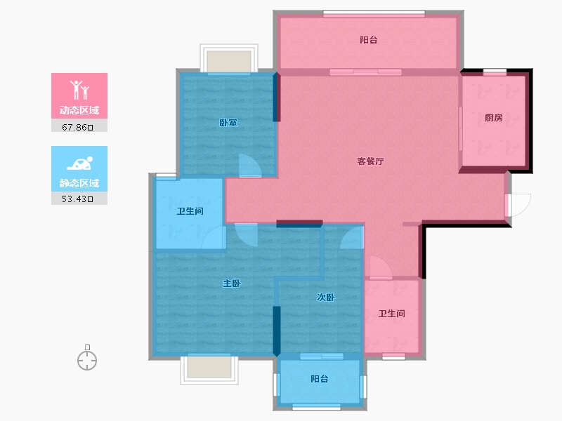 广东省-汕头市-湾璟名筑-110.18-户型库-动静分区