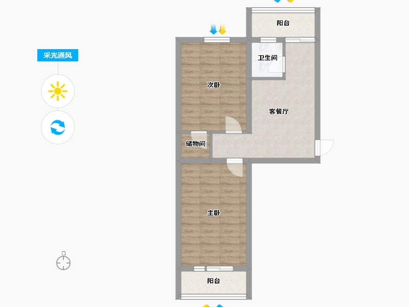 北京-北京市-田村路41号院-46.00-户型库-采光通风