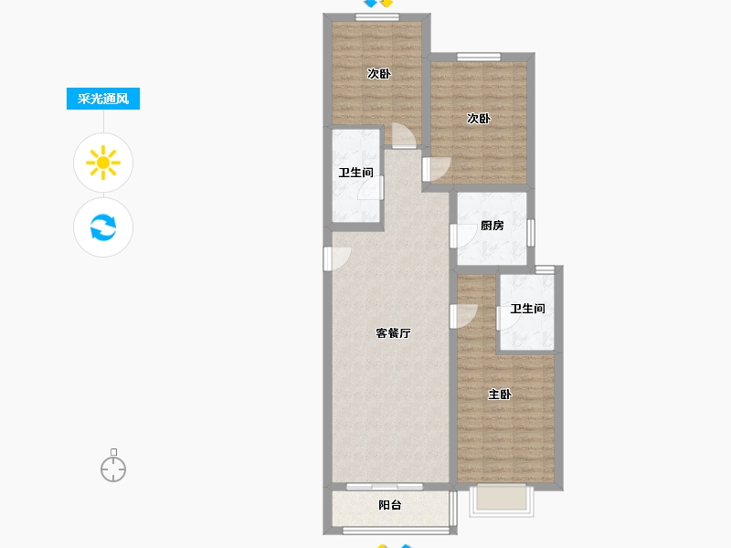 河北省-廊坊市-狮子城-94.00-户型库-采光通风