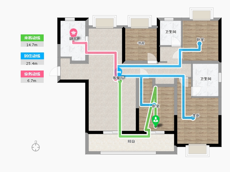 湖北省-武汉市-融创玖玺台-115.00-户型库-动静线