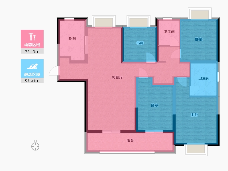 湖北省-武汉市-融创玖玺台-115.00-户型库-动静分区