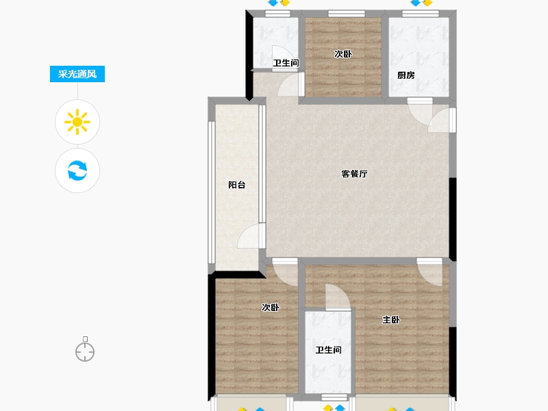 山东省-青岛市-青特星城-109.05-户型库-采光通风