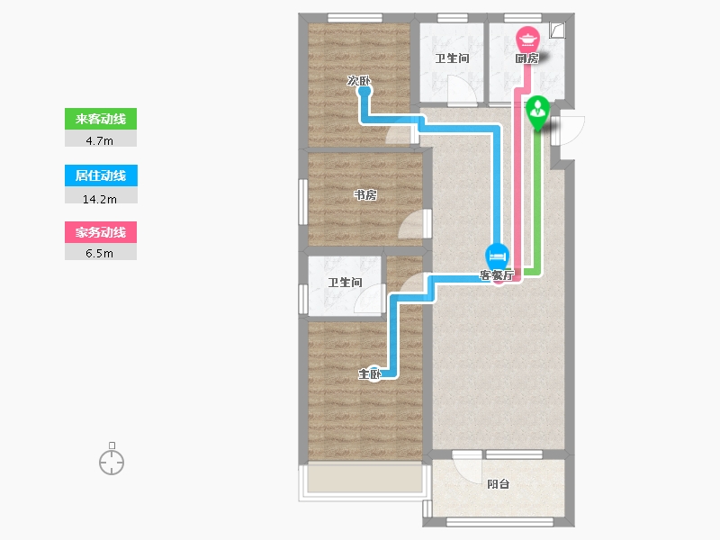 辽宁省-沈阳市-中梁华宇学府壹号-86.63-户型库-动静线