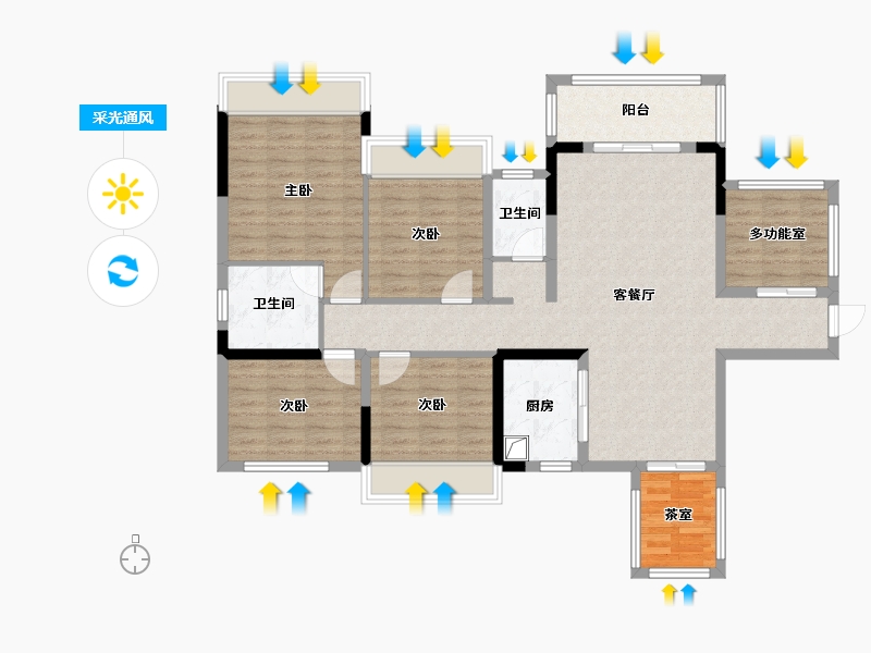 广西壮族自治区-玉林市-安美景城-105.00-户型库-采光通风