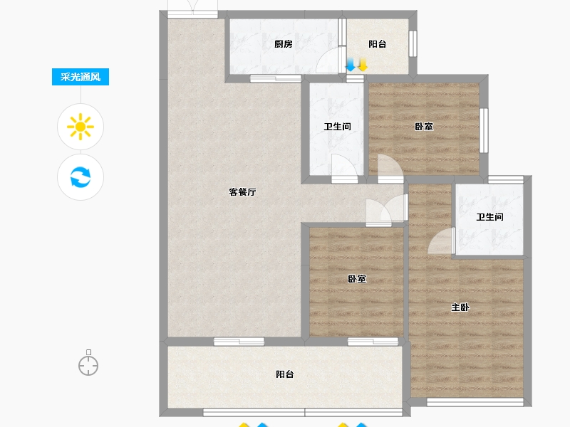 四川省-宜宾市-中铁卓越城-99.00-户型库-采光通风