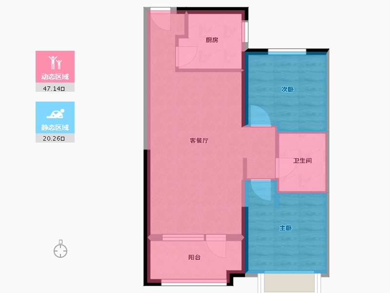 辽宁省-沈阳市-奥园天悦-60.00-户型库-动静分区