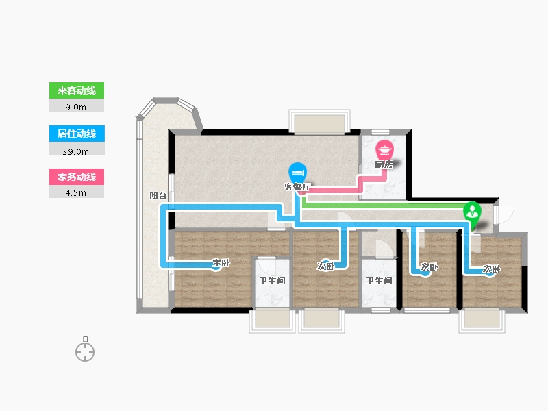 福建省-泉州市-蓝溪新天地-110.00-户型库-动静线