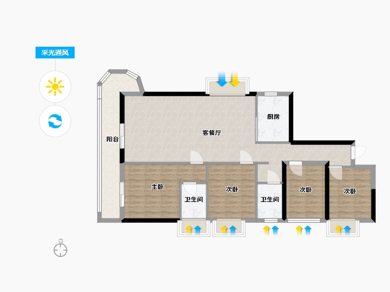 福建省-泉州市-蓝溪新天地-110.00-户型库-采光通风