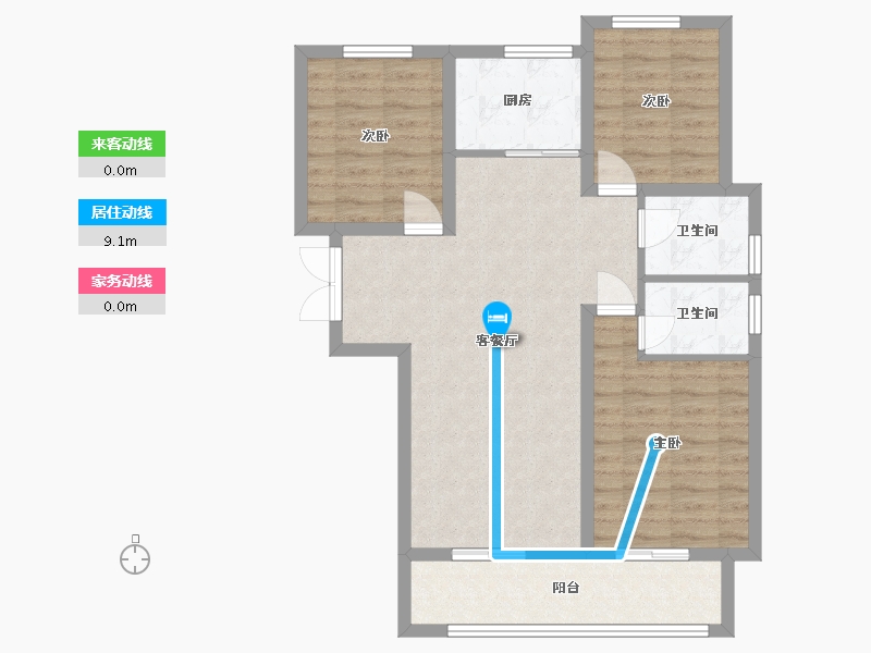 河南省-郑州市-永丰乐城公园里-88.00-户型库-动静线