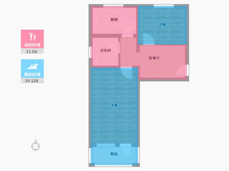 北京-北京市-贵园北里戊区-51.95-户型库-动静分区