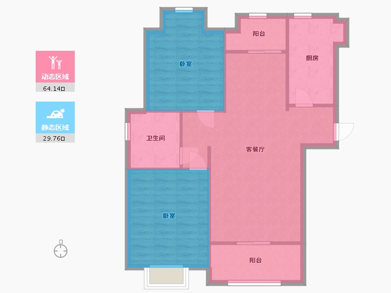 江苏省-无锡市-立信华府-85.24-户型库-动静分区