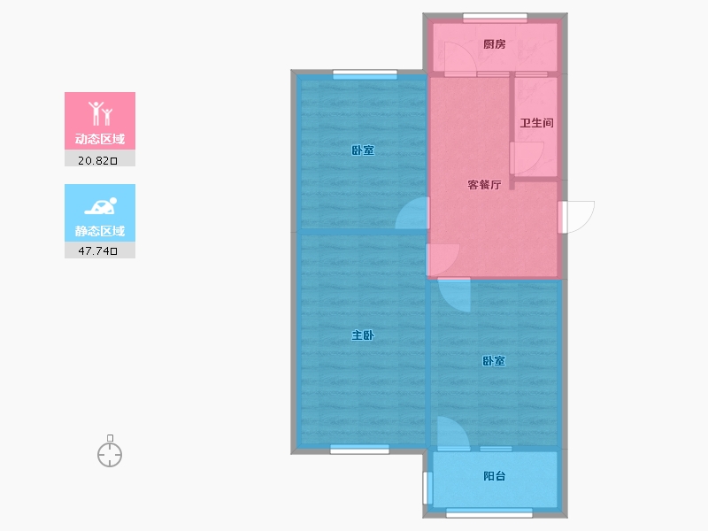 河北省-石家庄市-省邮管局宿舍-63.30-户型库-动静分区