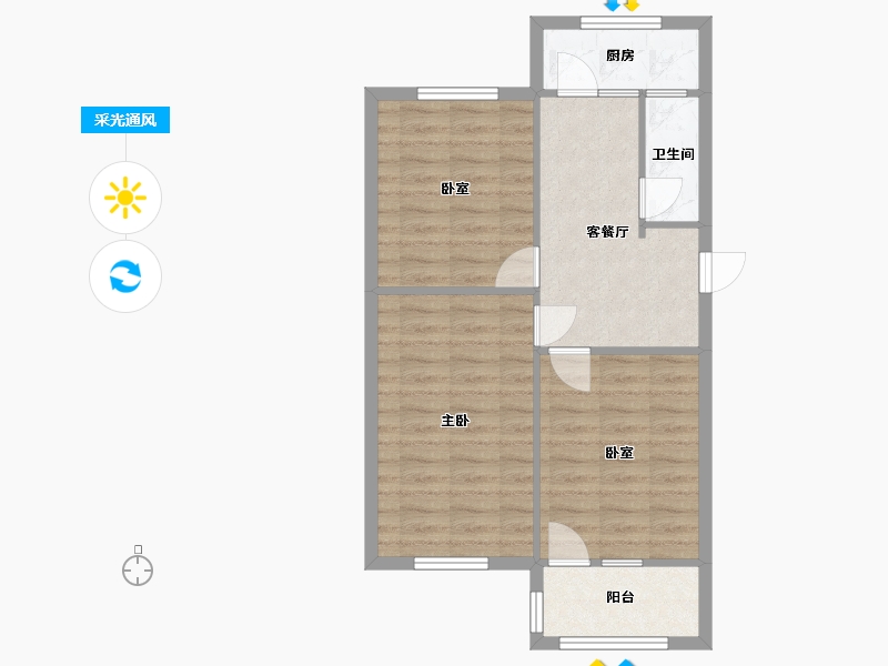 河北省-石家庄市-省邮管局宿舍-63.30-户型库-采光通风