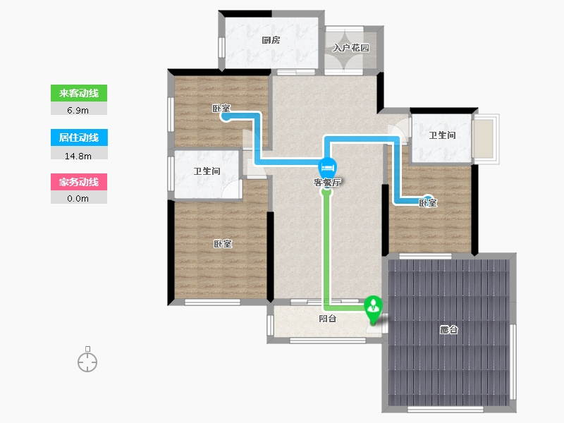 湖南省-湘潭市-裕源晋府-115.00-户型库-动静线