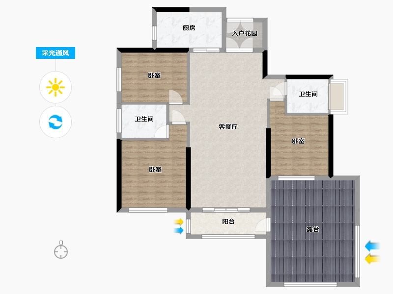 湖南省-湘潭市-裕源晋府-115.00-户型库-采光通风