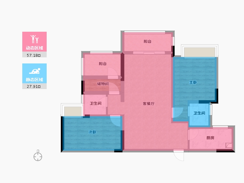 四川省-内江市-西城世家-94.00-户型库-动静分区