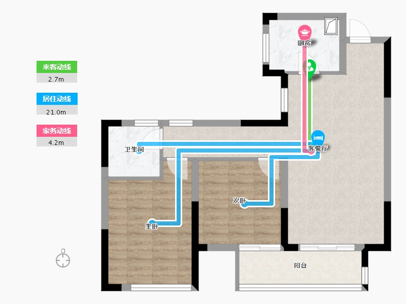 浙江省-杭州市-江洺府-70.00-户型库-动静线