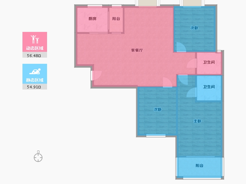 陕西省-西安市-智慧城-108.00-户型库-动静分区