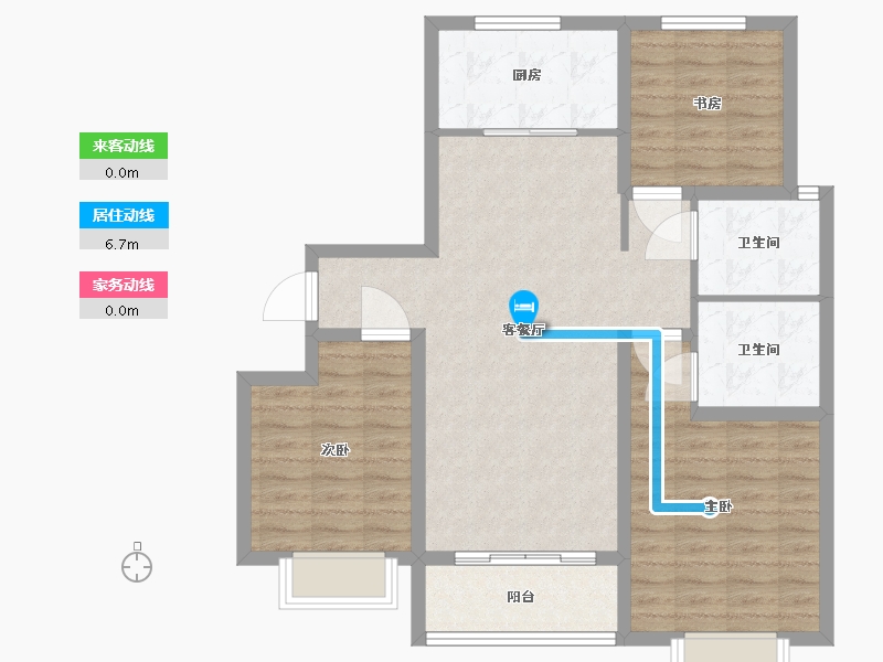 山东省-济宁市-中玮名门-90.81-户型库-动静线