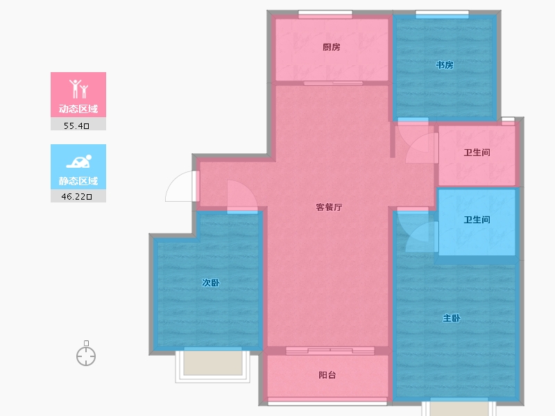 山东省-济宁市-中玮名门-90.81-户型库-动静分区