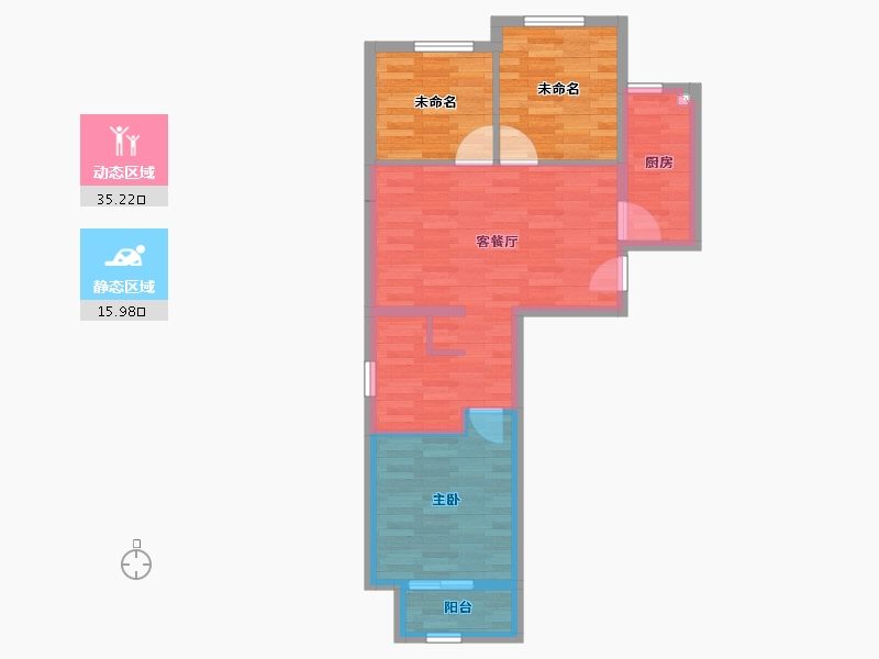 北京-北京市-通瑞嘉苑-61.03-户型库-动静分区