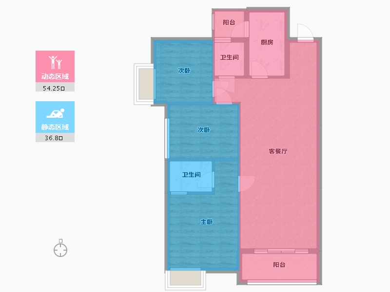 福建省-泉州市-百信-90.00-户型库-动静分区