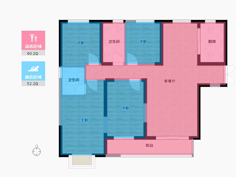 河南省-新乡市-四季城-116.80-户型库-动静分区