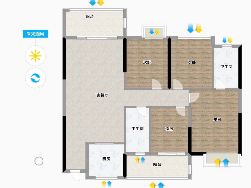 福建省-泉州市-百信-130.00-户型库-采光通风