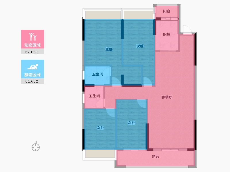 云南省-红河哈尼族彝族自治州-创泰文澜原著-118.40-户型库-动静分区