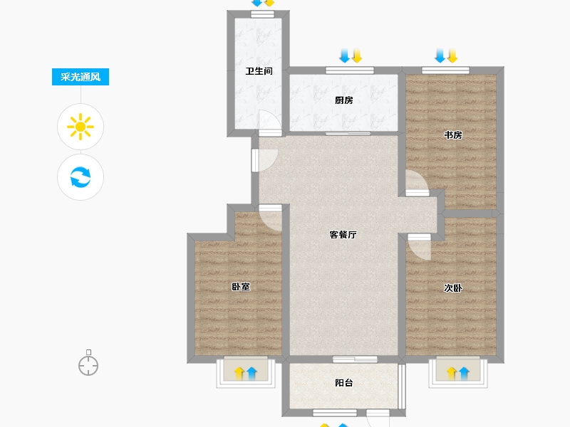 山东省-临沂市-金港城-119.00-户型库-采光通风