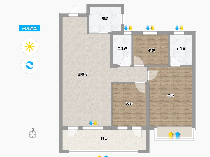 山东省-枣庄市-青檀府-88.00-户型库-采光通风