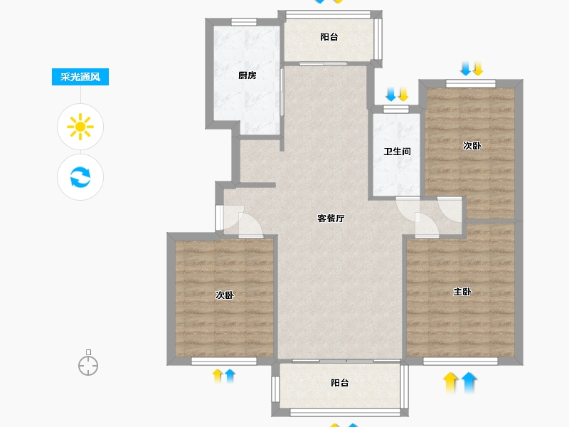 河南省-新乡市-建业联盟新城-97.21-户型库-采光通风