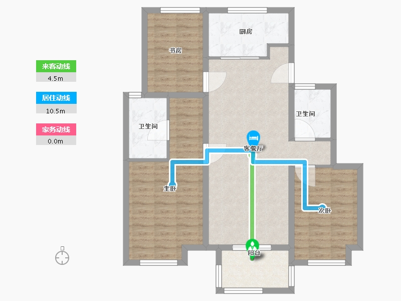 江苏省-扬州市-万科城市之光-86.40-户型库-动静线